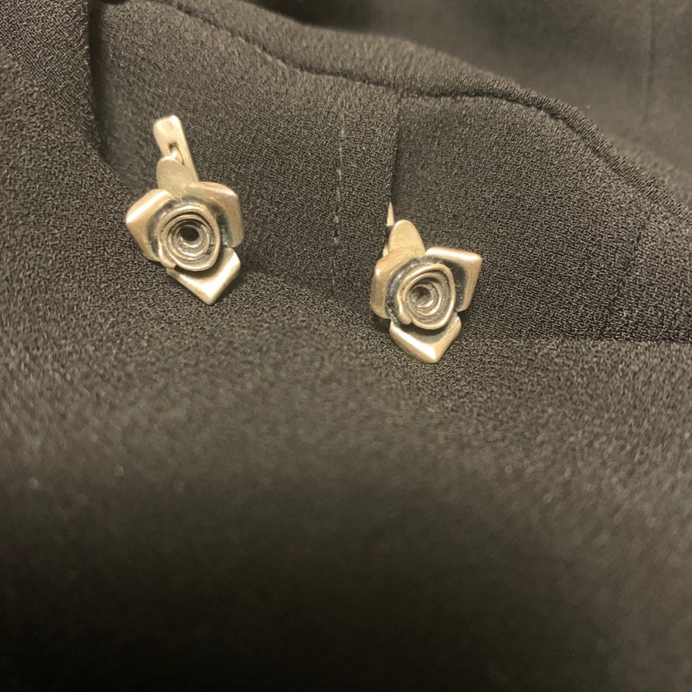 Silver Rose Studs